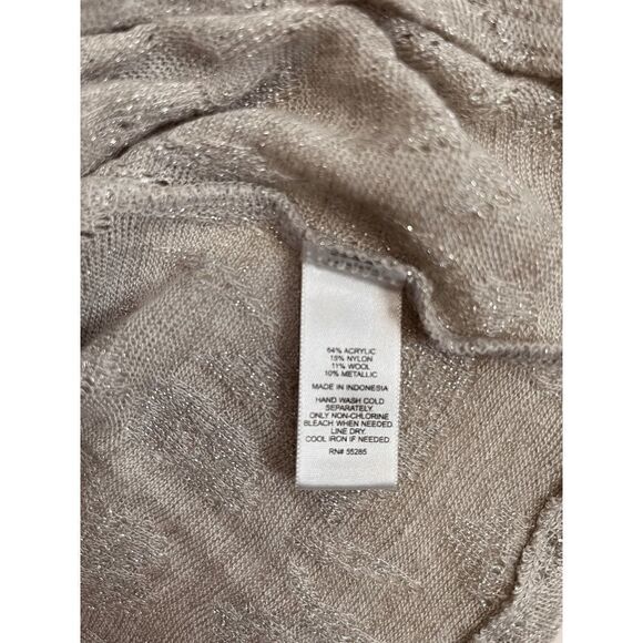 Express Womens Pullover Knit Fleece V neck Long Sleeve Top Gray Sz M - Picture 8 of 8